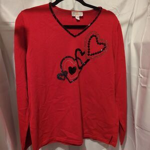 Quacker Factory Medium Sequin Hearts Red